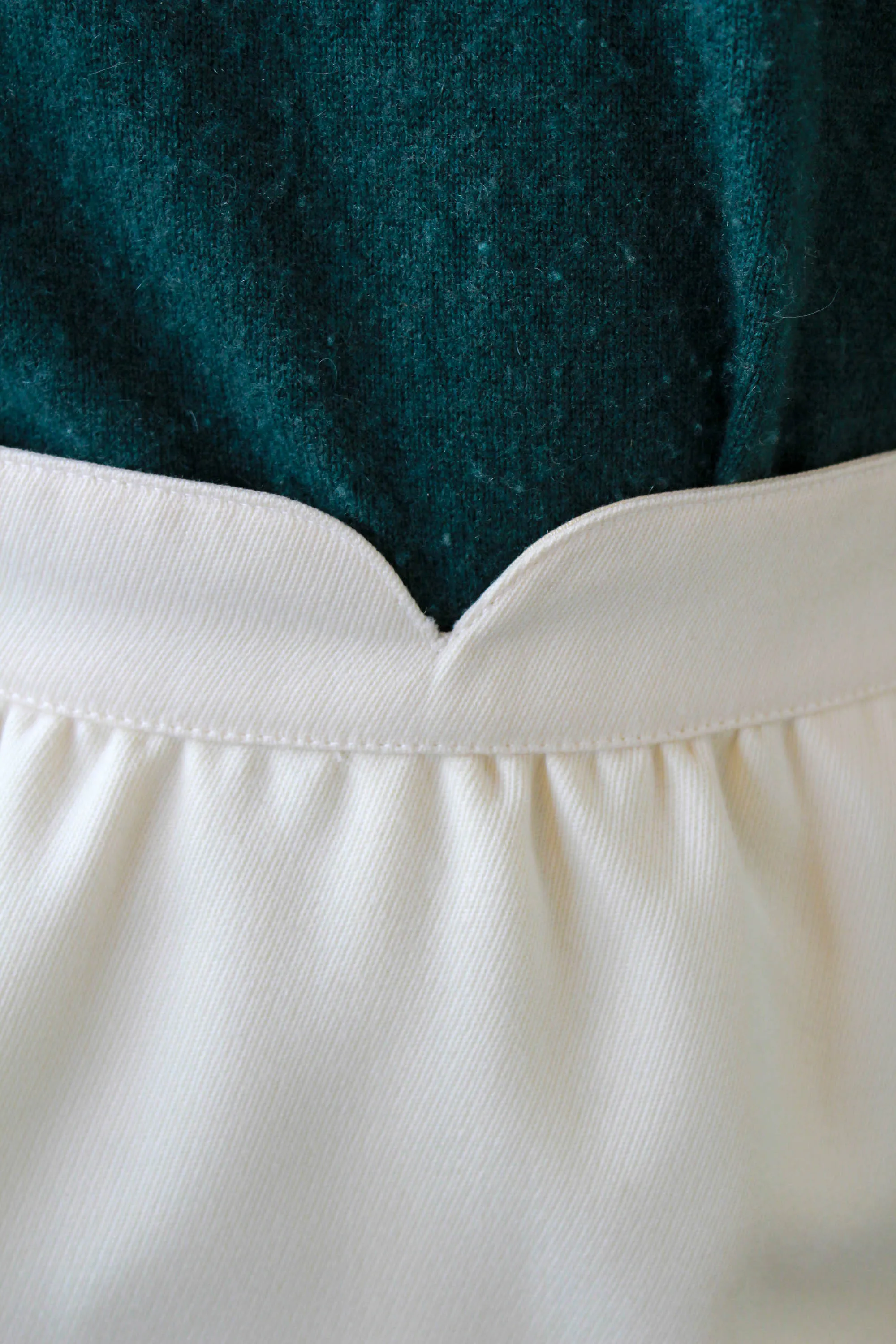 1980s Courrèges Cream Wool Skirt, Waist 26"