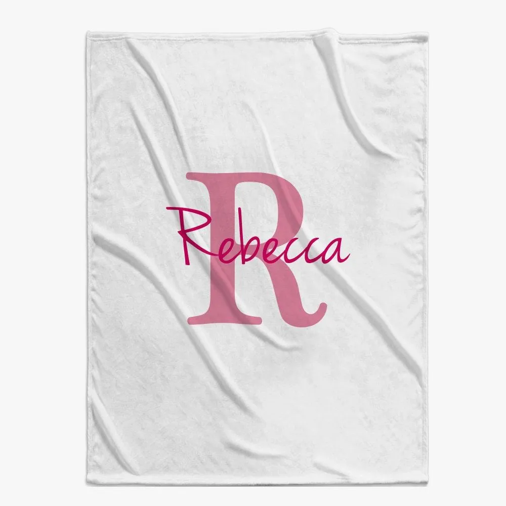 30 x 40 Personalized Baby Blanket | Custom Name & Initial