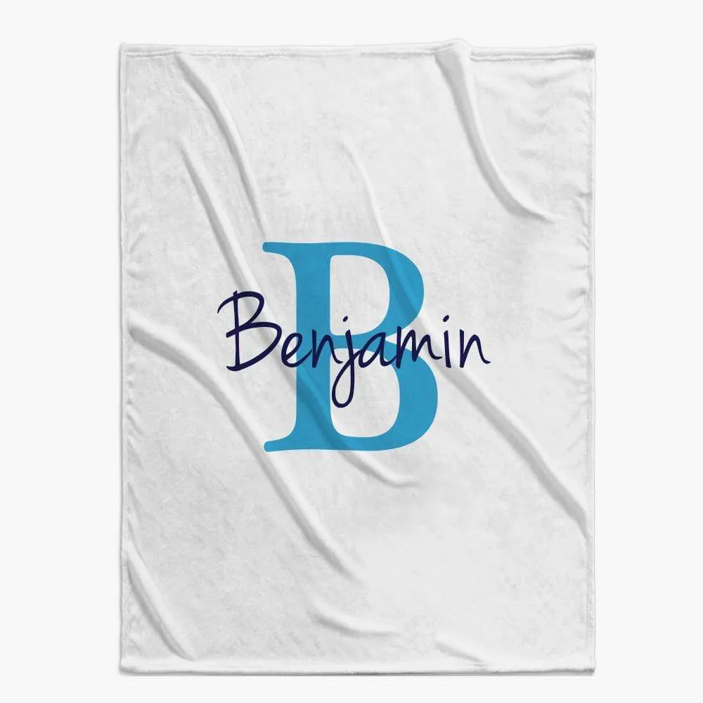 30 x 40 Personalized Baby Blanket | Custom Name & Initial