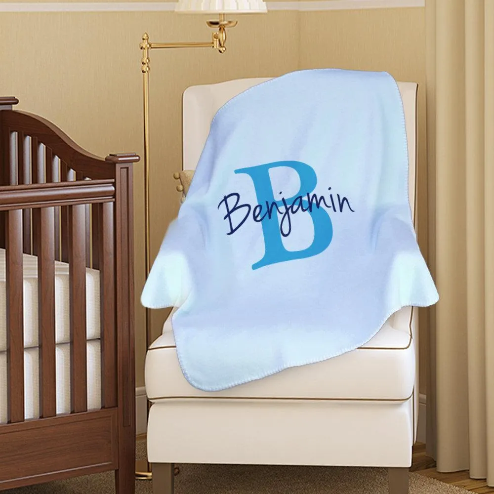 30 x 40 Personalized Baby Blanket | Custom Name & Initial