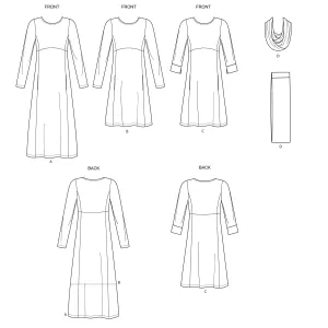 6632 New Look Sewing Pattern N6632 Misses' Knit Empire Dresses