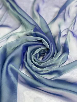 Air Blue Iridescent Silk Chiffon IC-019 Fabric