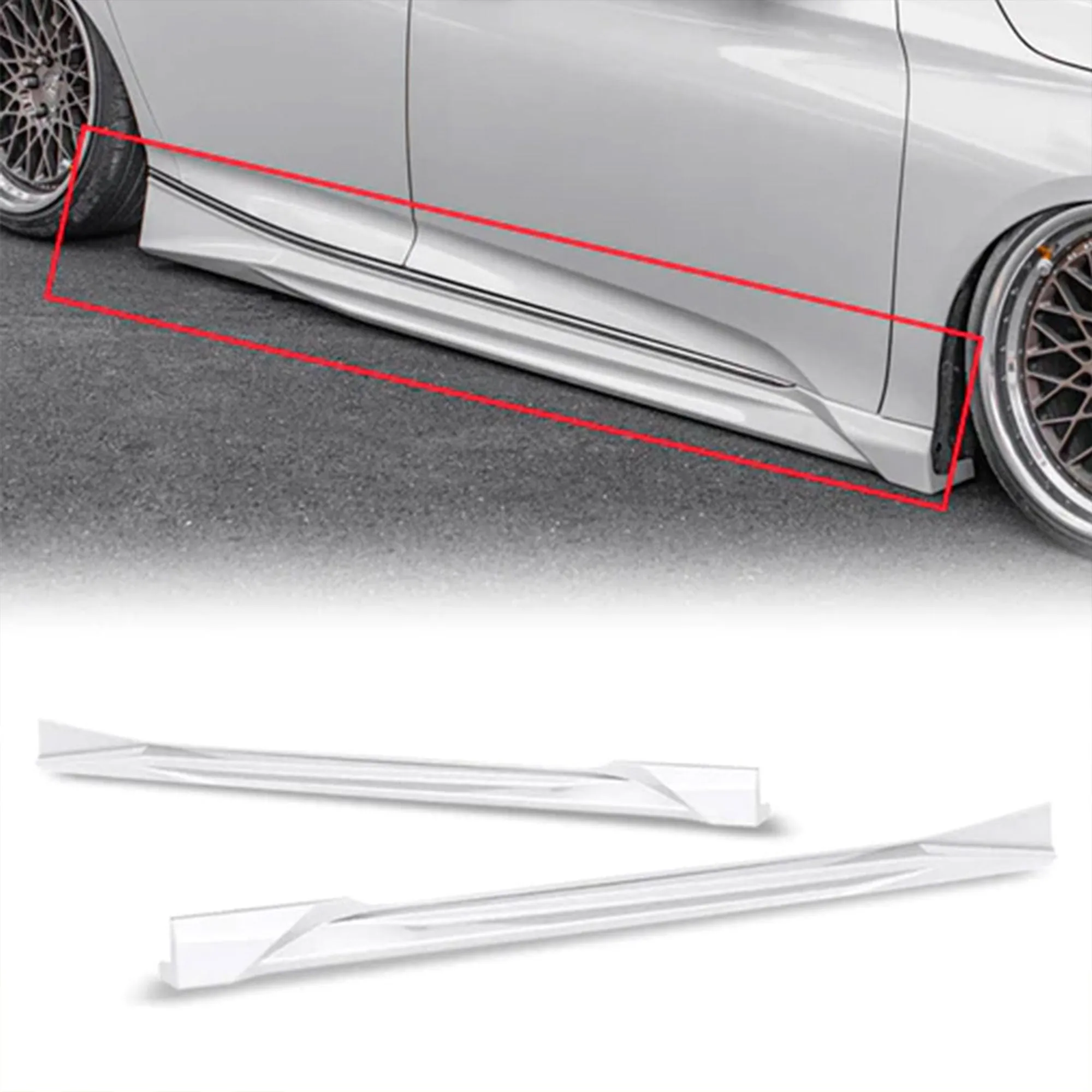 AMERICAN MODIFIED Stylish Side Skirts Fit for 2018 to 2023 Honda Accord, White