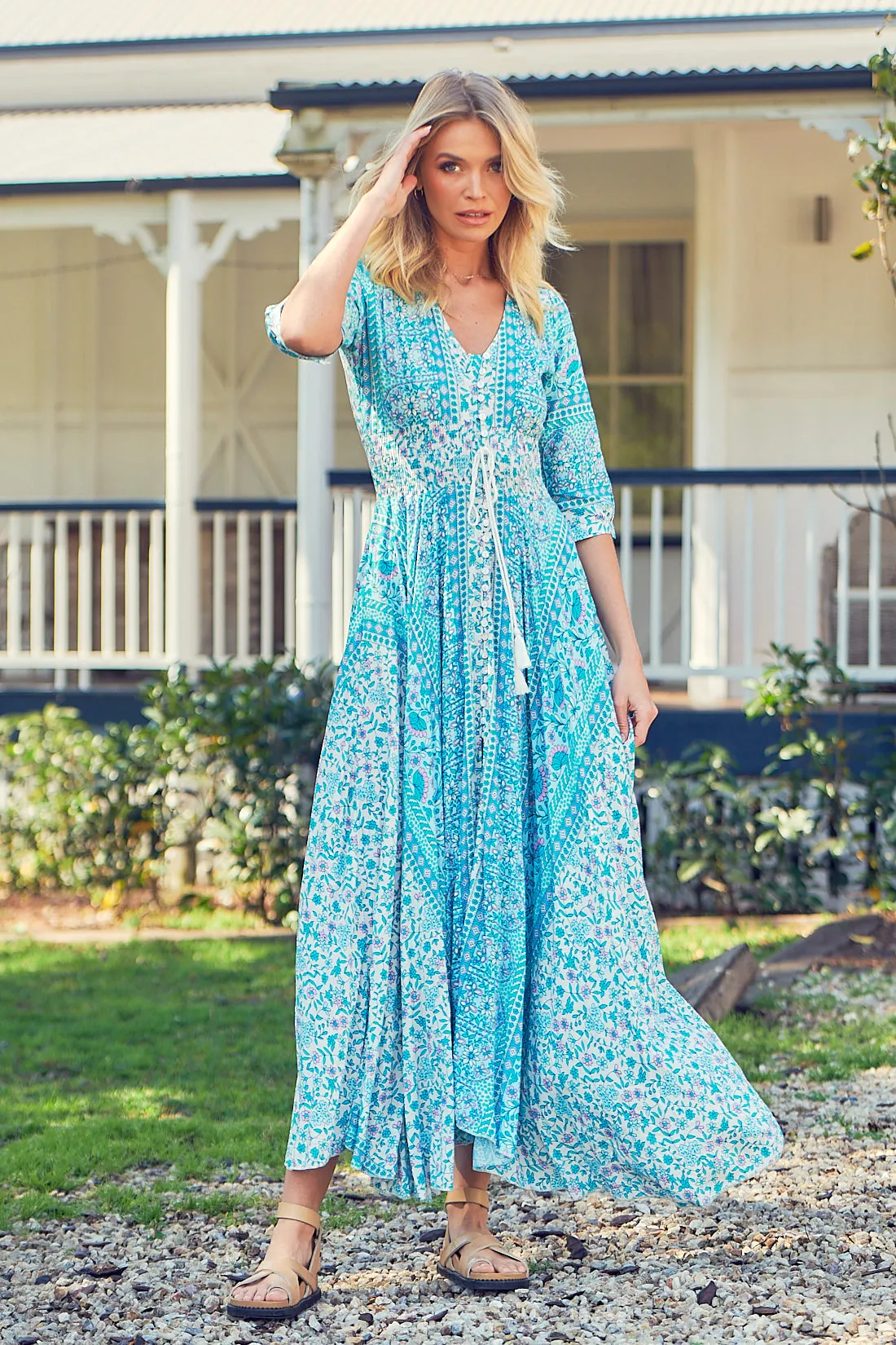 Ariella Maxi Dress - Aqua