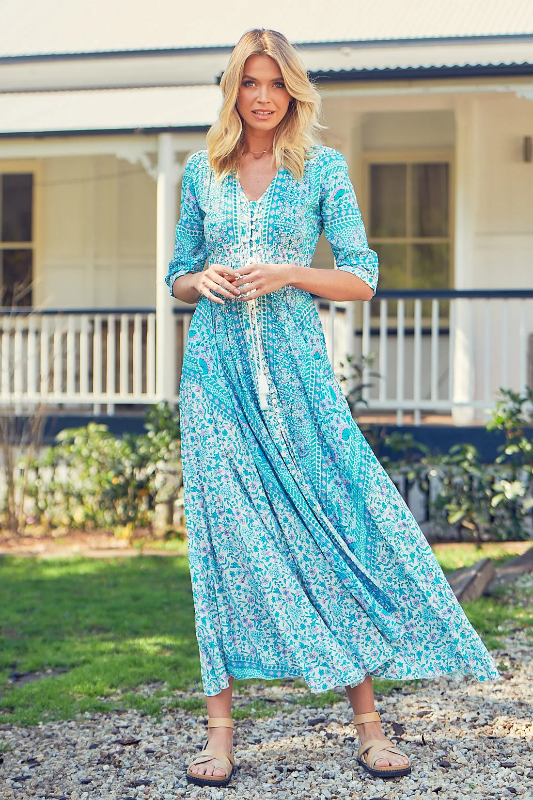 Ariella Maxi Dress - Aqua