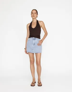 Asher Denim Mini Skirt (Light Vintage)