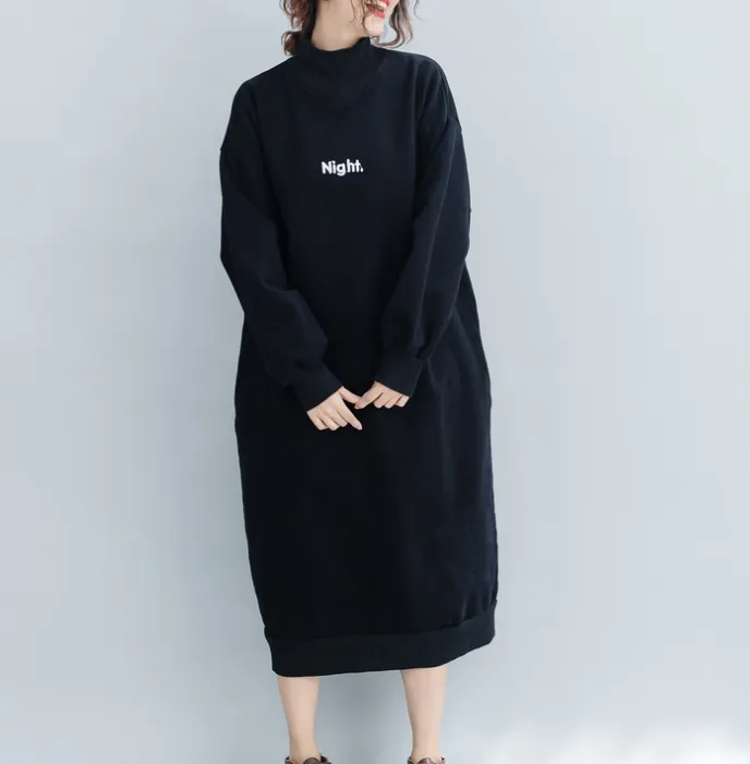 Autumn Fleece Dresses Loose Fall Dresses Casual Women Dresses ZRL97213