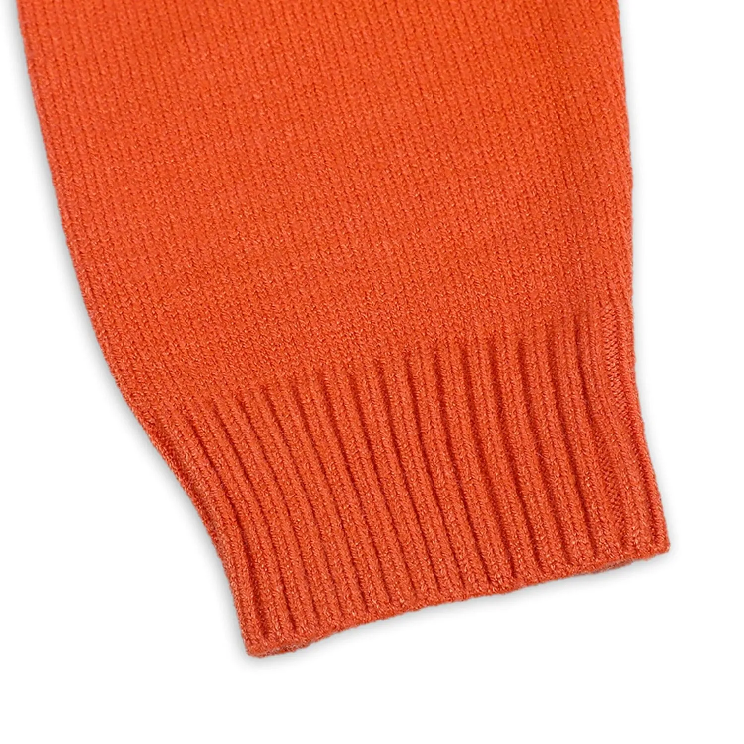 Bear Embroidery Premium Full Sleeves Knitted Sweater - Orange