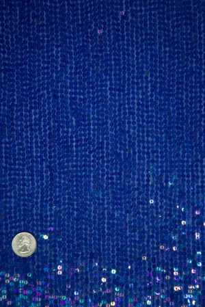 Blue Sequins & Beads on Silk Chiffon JEC-132-28 Fabric