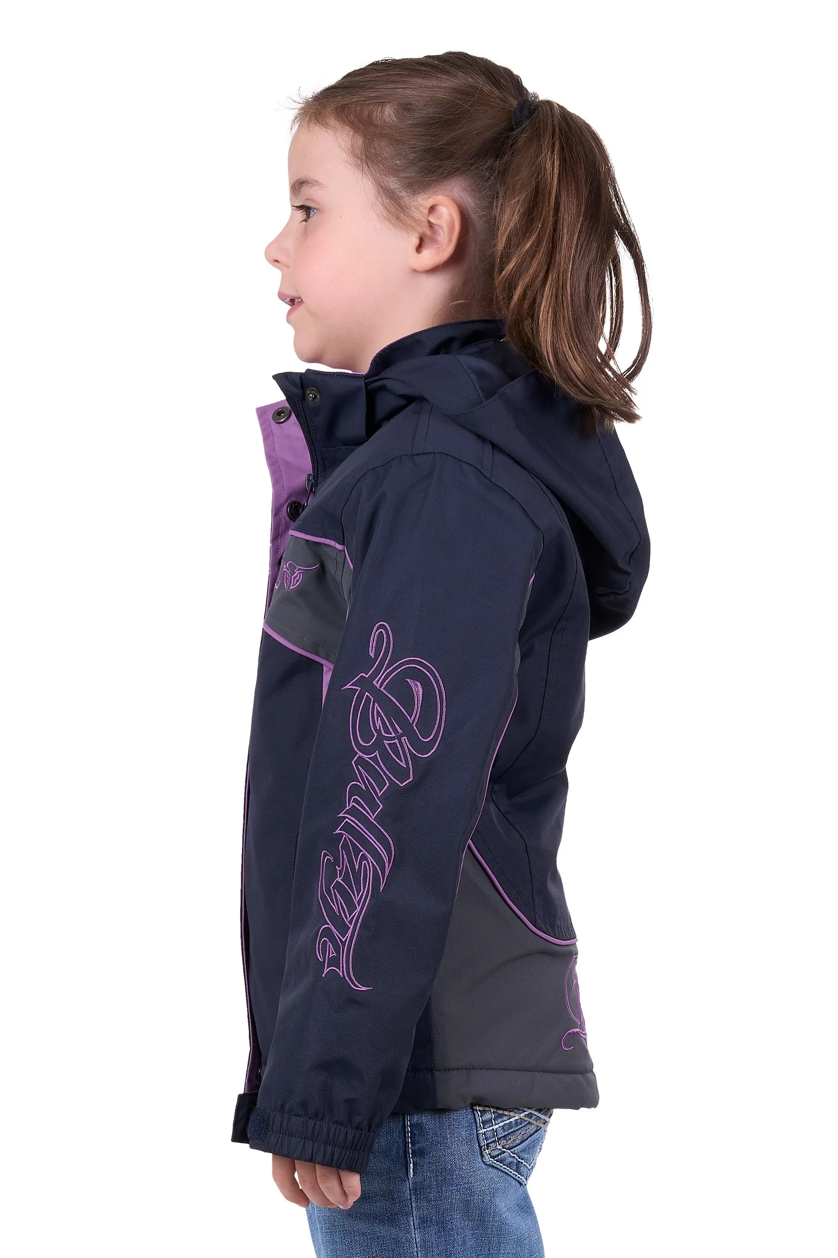 Bullzye Girls Carla Jacket - Dark Navy/Purple - B4W5709057