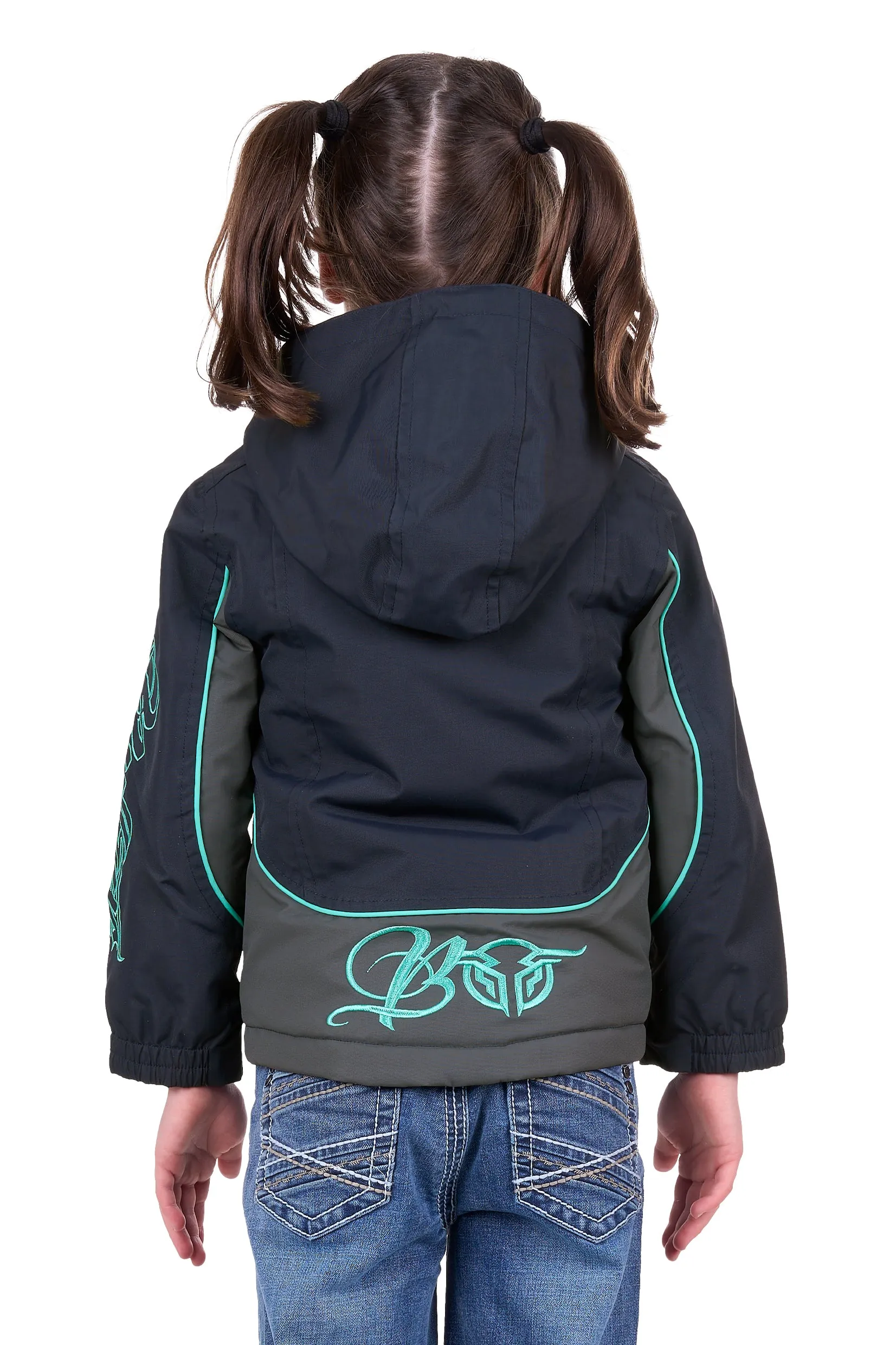 Bullzye Girls Carla Jacket - Dark Navy/Turquoise - B4W5709057