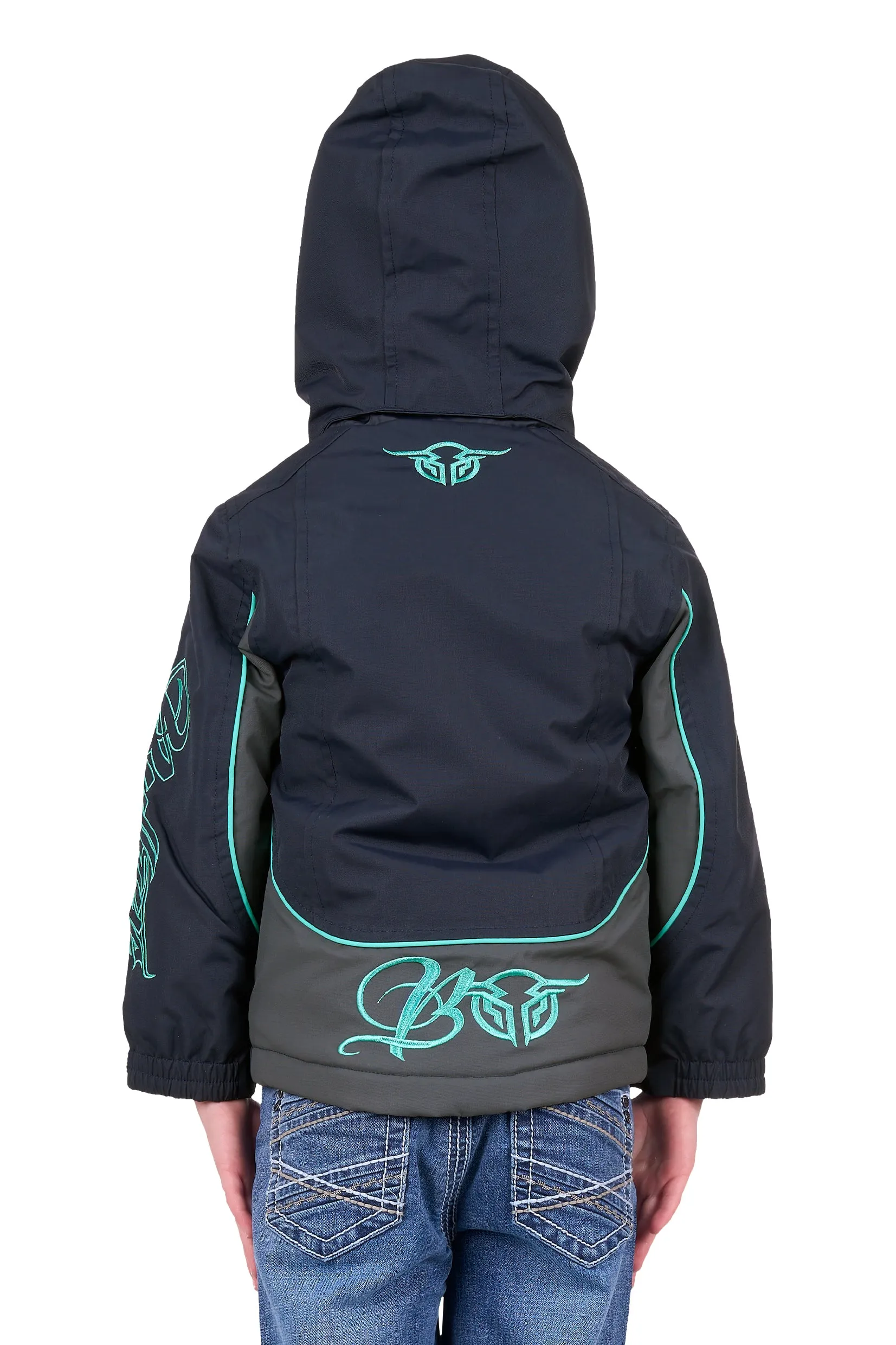 Bullzye Girls Carla Jacket - Dark Navy/Turquoise - B4W5709057