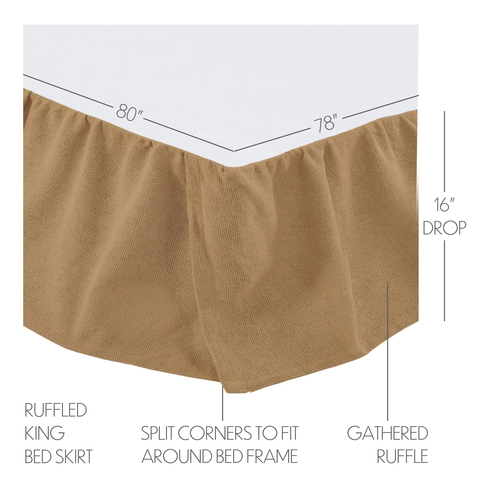 Burlap Ruffled Bed Skirt