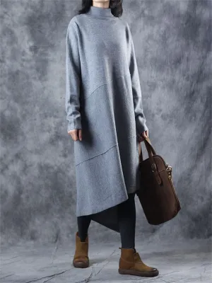 Casual Retro Loose Sweater Long Skirt