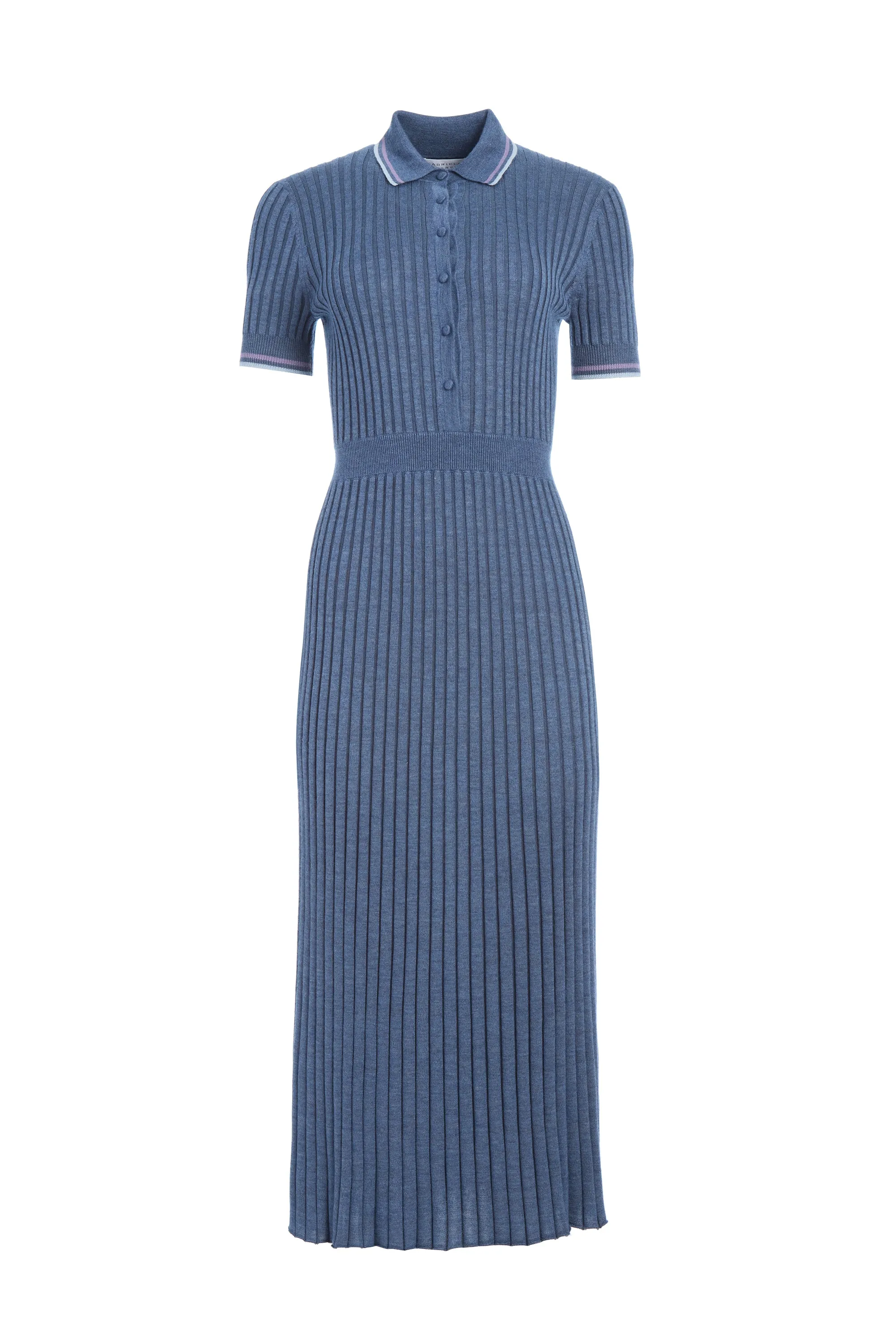 Eyot Knit Dress in Denim Blue Cashmere Silk