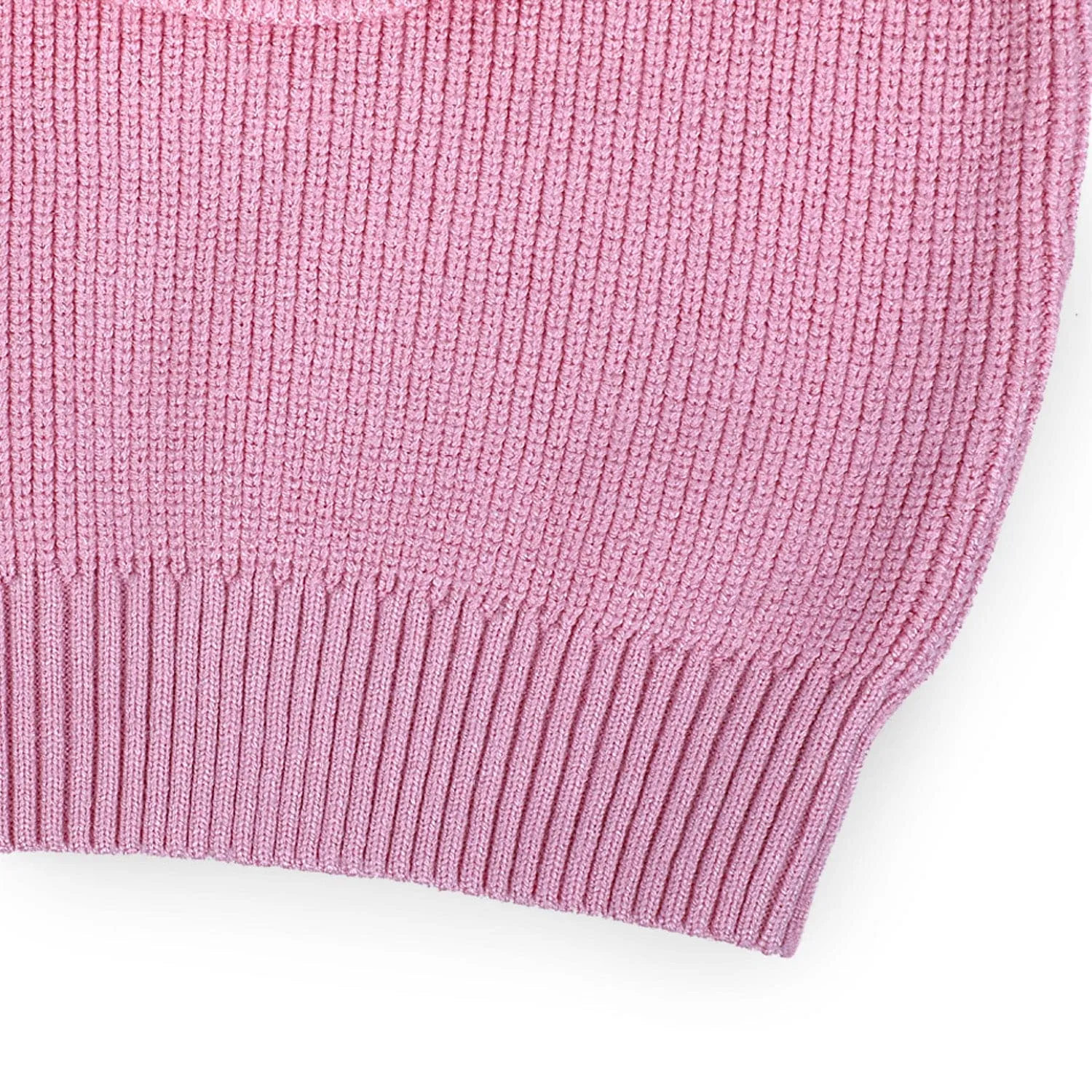 Flowers And Frills Premium Full Sleeves Knitted Sweater - Pink