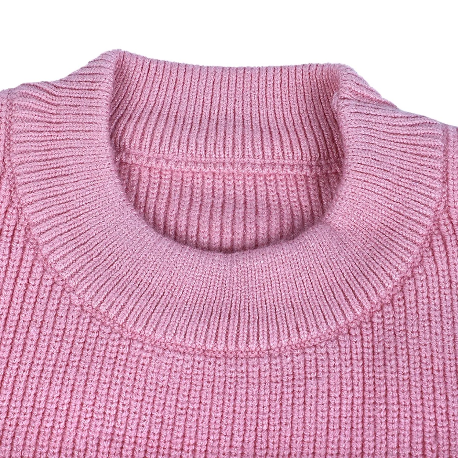 Flowers And Frills Premium Full Sleeves Knitted Sweater - Pink