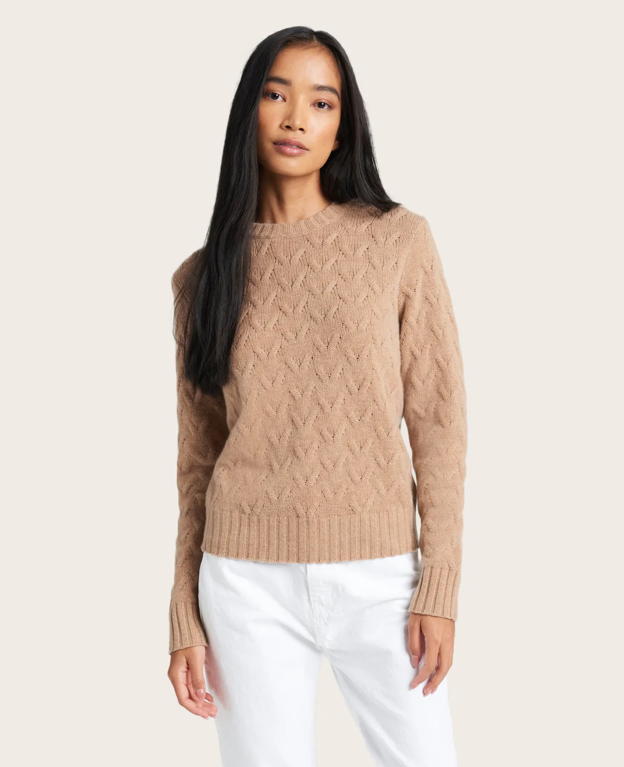 GENTLE SOULS - Site Exclusive! Cable-Knit Cashmere Sweater