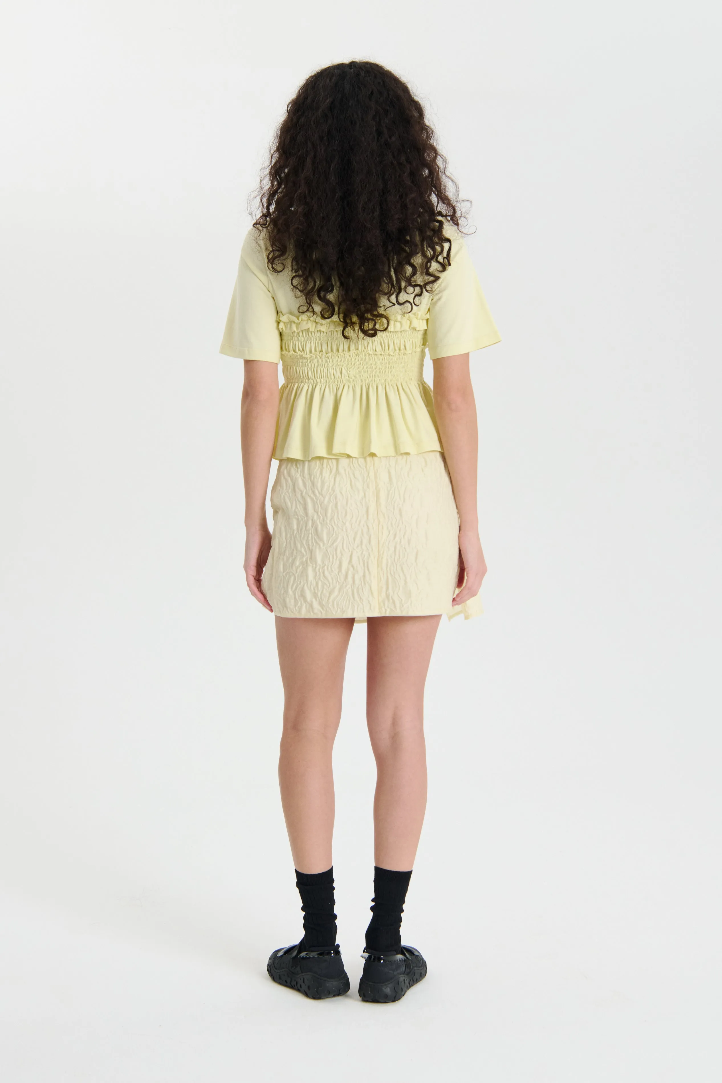 GIGI | SKIRT FLURRY MATELASSÉ SOFT YELLOW