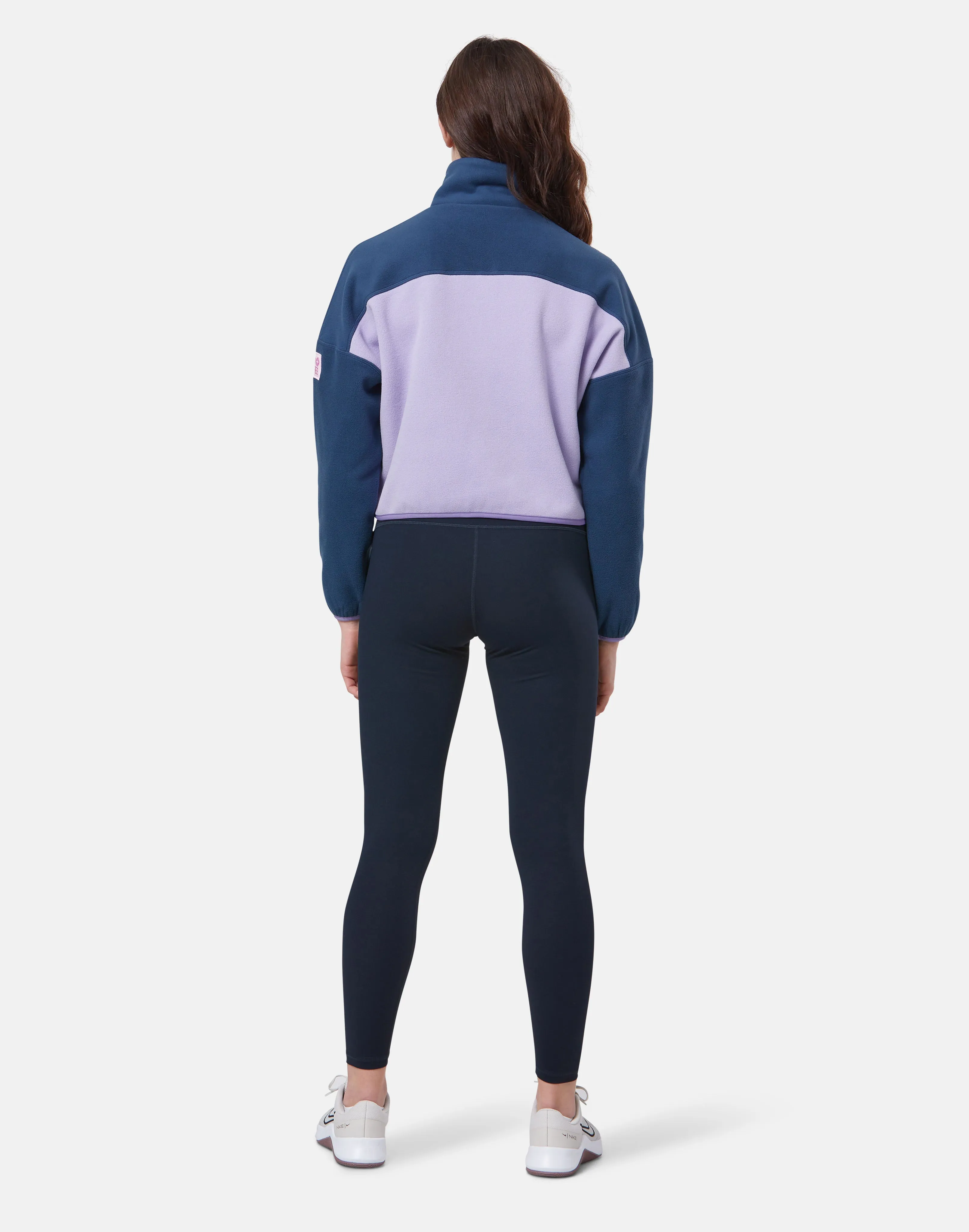 Half Zip Crop Polar Fleece in Lilac