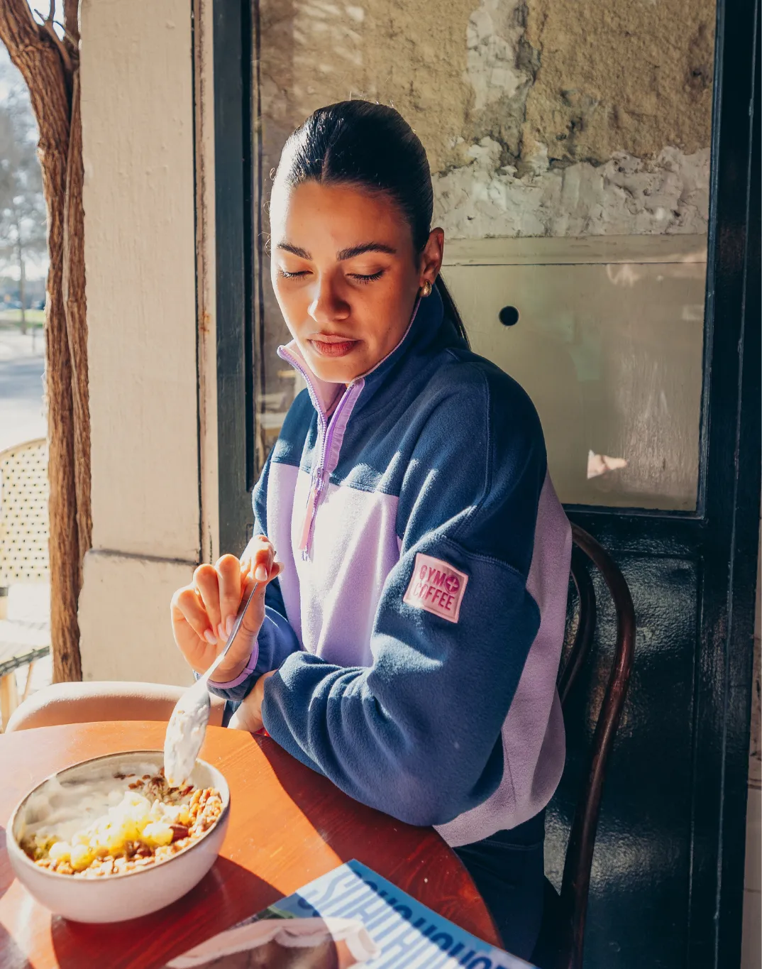 Half Zip Crop Polar Fleece in Lilac