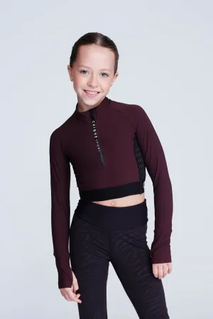 Ignite Long-Sleeve Crop in Truffle