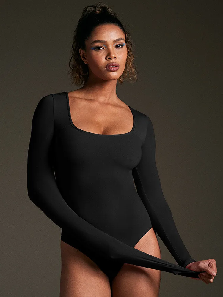 IUGA Long Sleeve Square Neck Bodysuits for Women