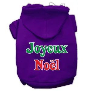 Joyeux Noel Screen Print Pet Hoodies Purple L (14)