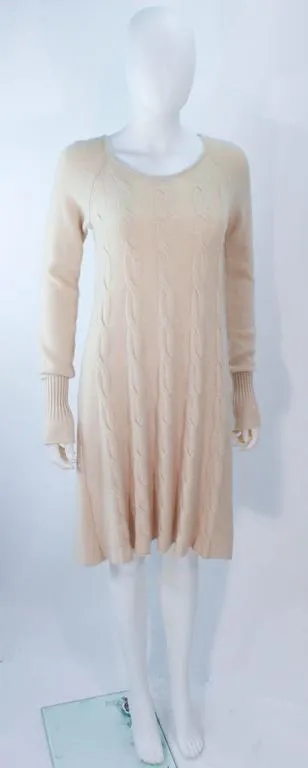 KRIZIA Cream Cashmere Knit Dress Size 42