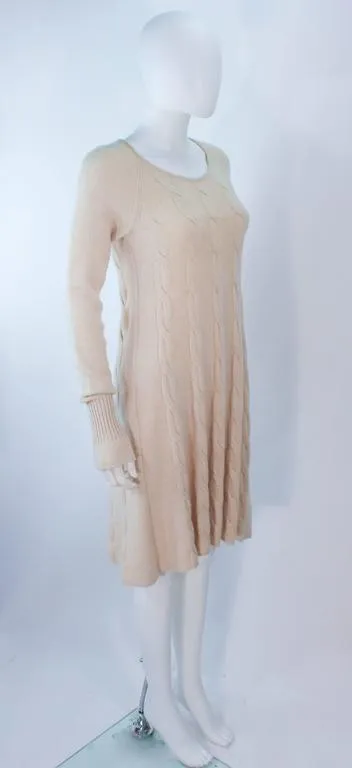 KRIZIA Cream Cashmere Knit Dress Size 42