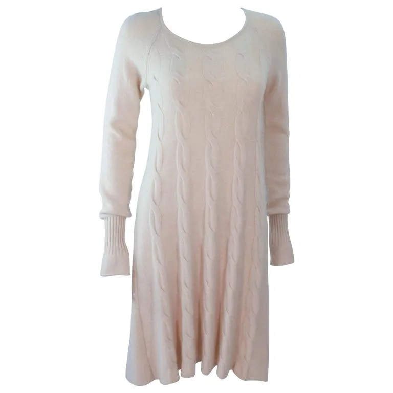 KRIZIA Cream Cashmere Knit Dress Size 42