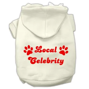 Local Celebrity Screen Print Pet Hoodies Cream Size XL (16)