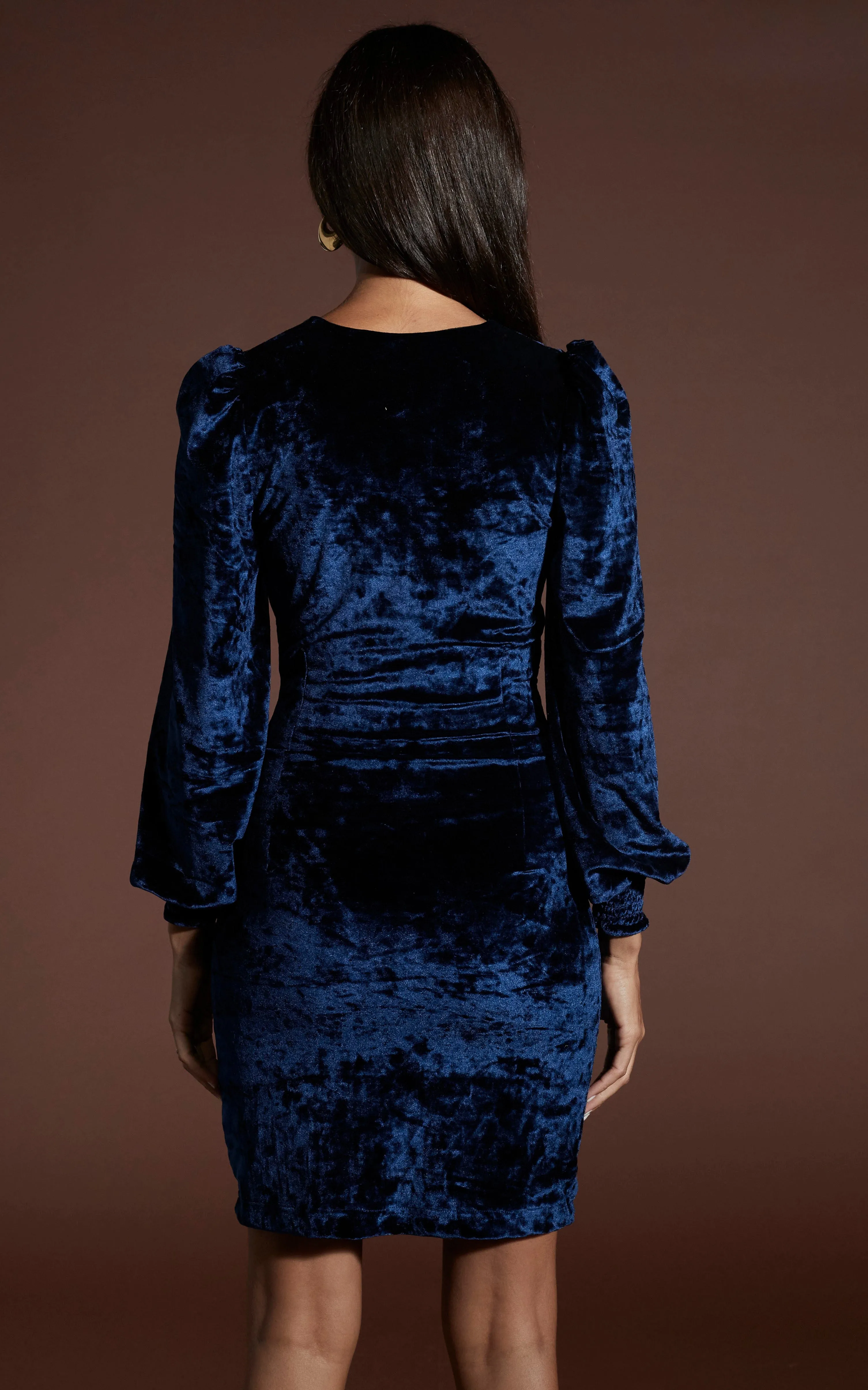 Lulu Mini Dress In Navy Velvet