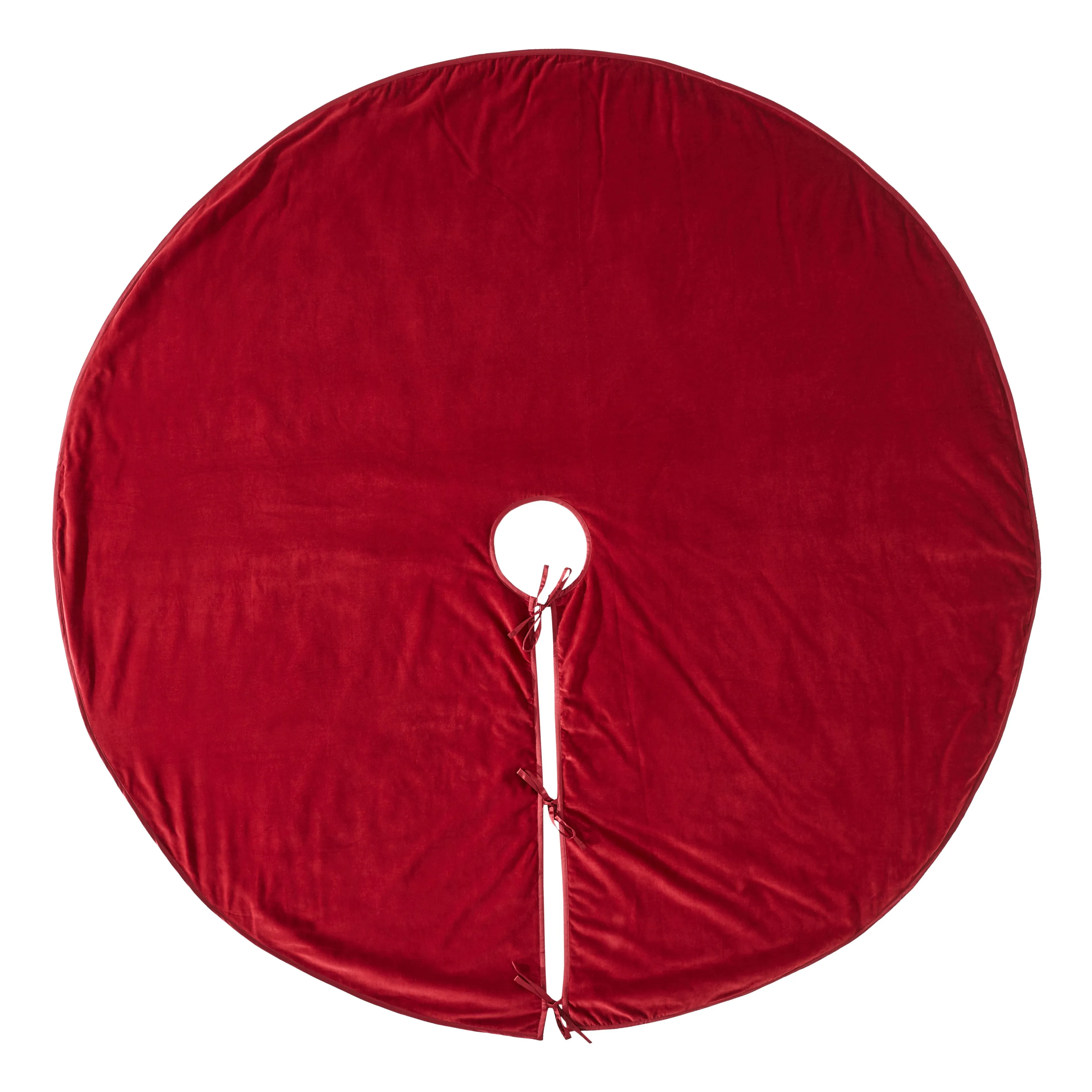 Luxurious Classic Velvet Tree Skirt-Garnet Red