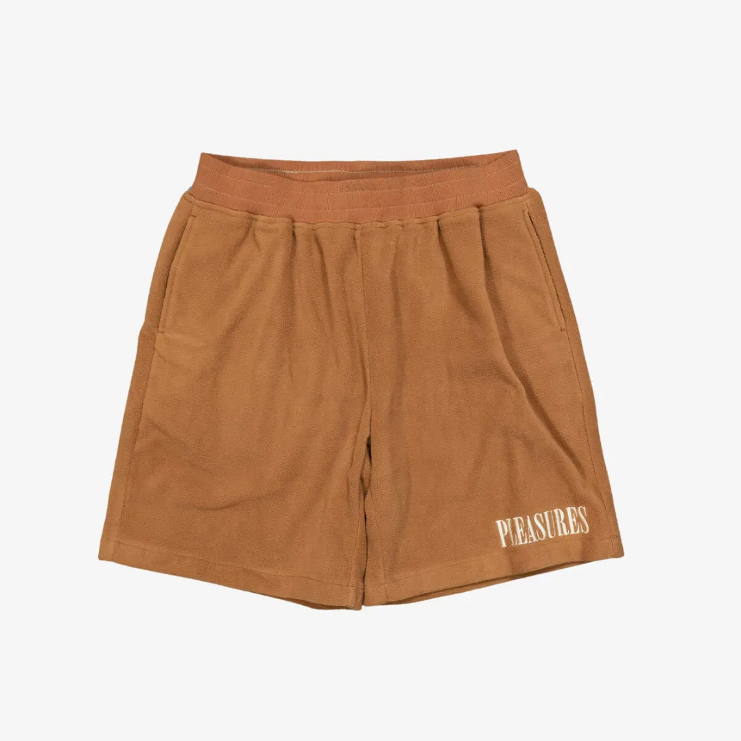 mens pleasures equator shorts (camel)