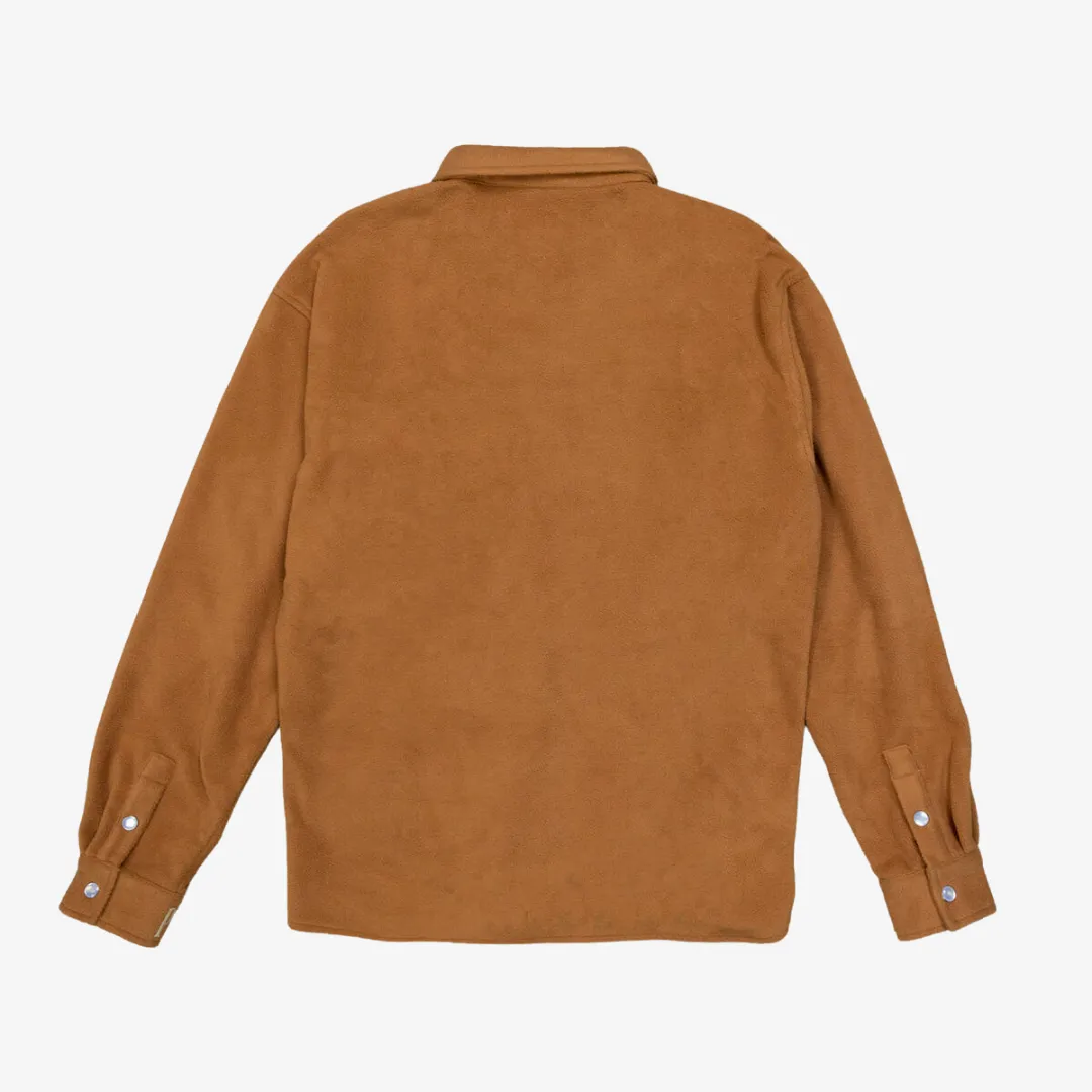 mens pleasures equator work l/s button up (camel)