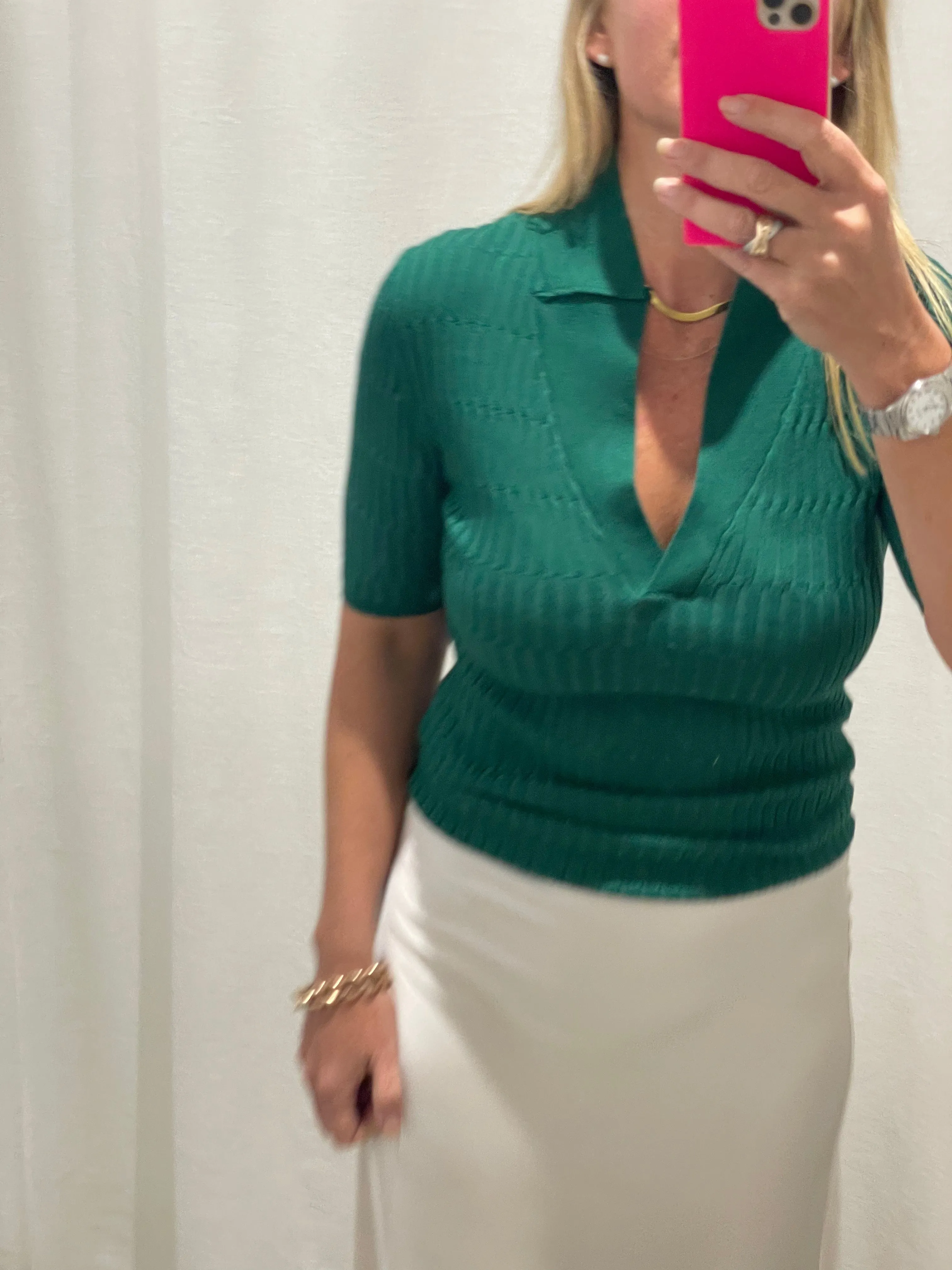 Milano Golf Knit Top - GREEN