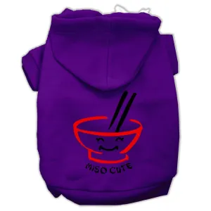 Miso Cute Screen Print Pet Hoodies Purple Size Lg (14)