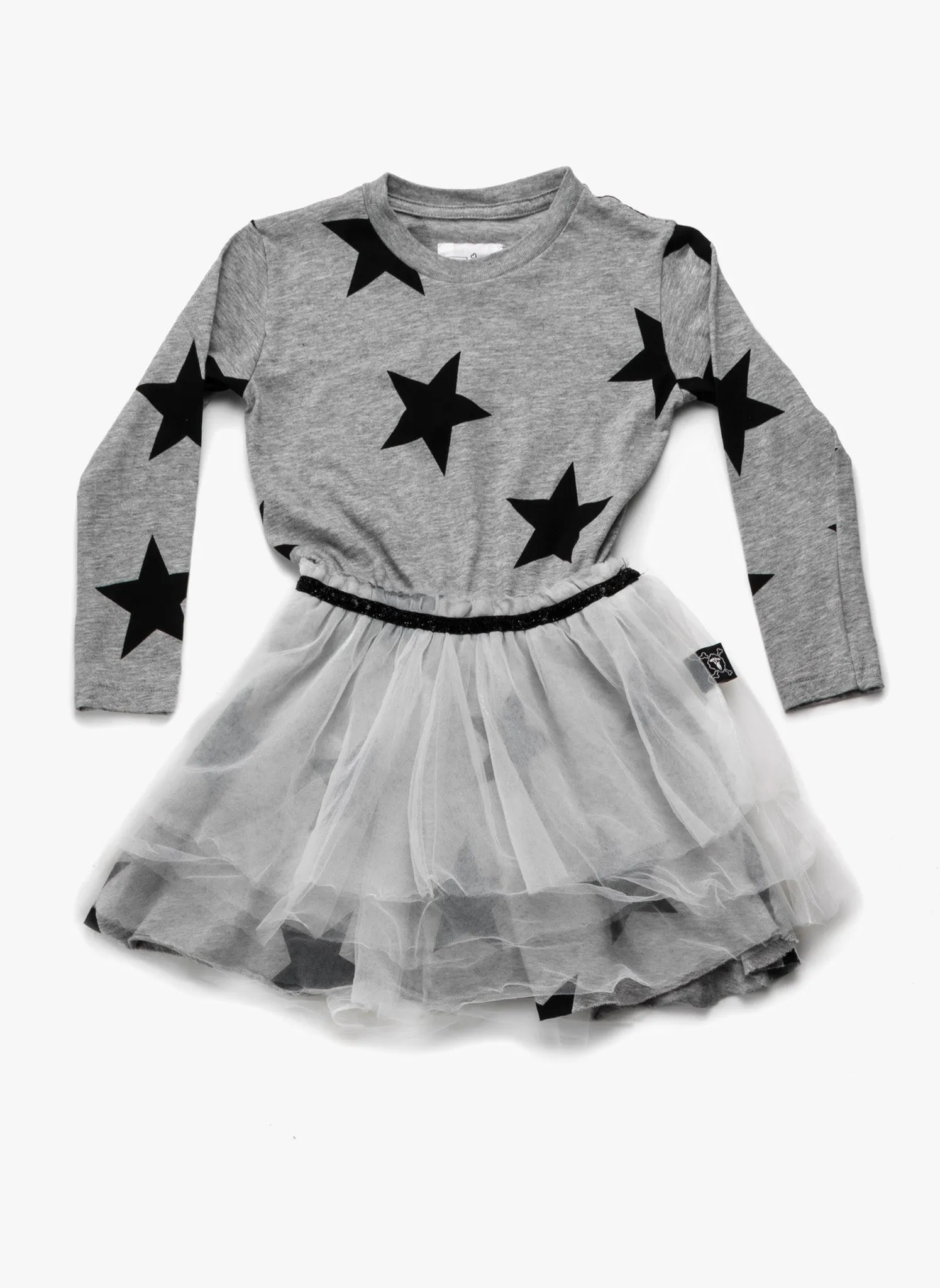 Nununu Star Tulle Dress in Heather Grey