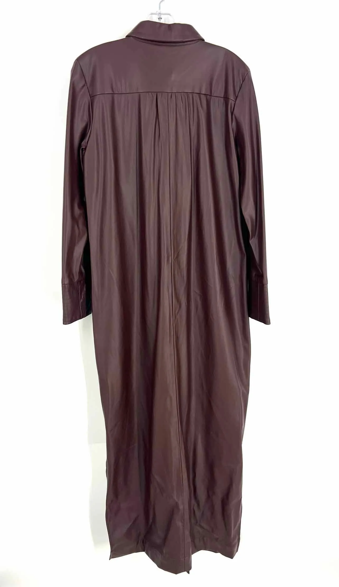 Oscar Size 12 Brown Button-down Faux Leather NEW Designer Dress