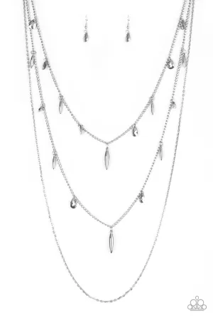 Paparazzi Bravo Bravado - Silver Necklace