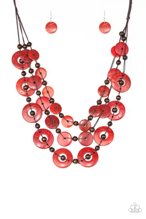 Paparazzi Catalina Coastin - Red Necklace