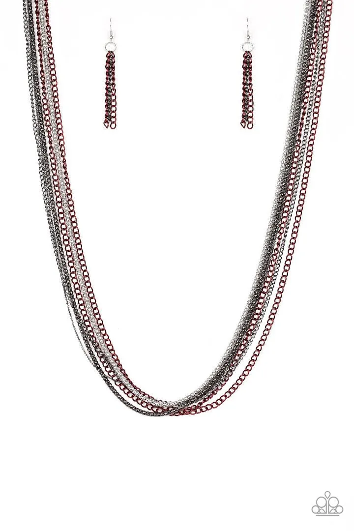 Paparazzi Colorful Calamity - Red Necklace