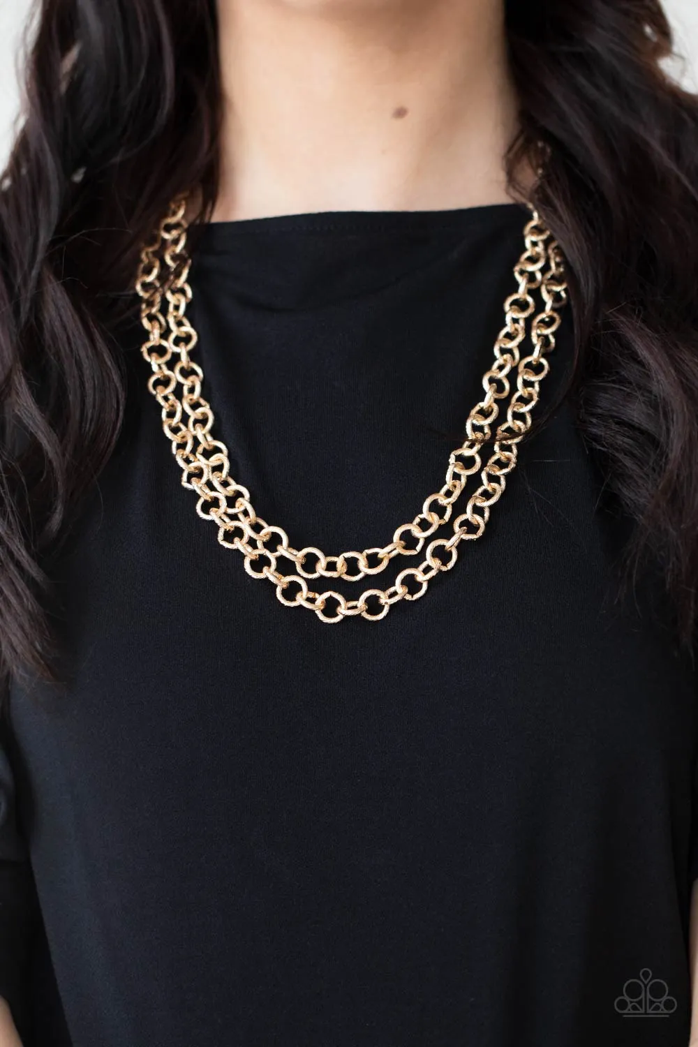 Paparazzi Grunge Goals - Gold Necklace