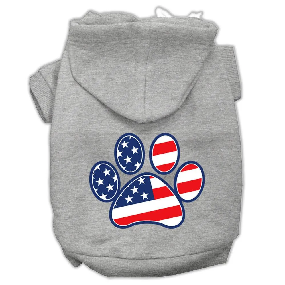 Patriotic Paw Screen Print Pet Hoodies Grey Xxxl(20)