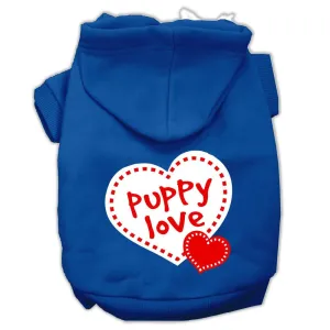 Puppy Love Screen Print Pet Hoodies Blue Size XL (16)