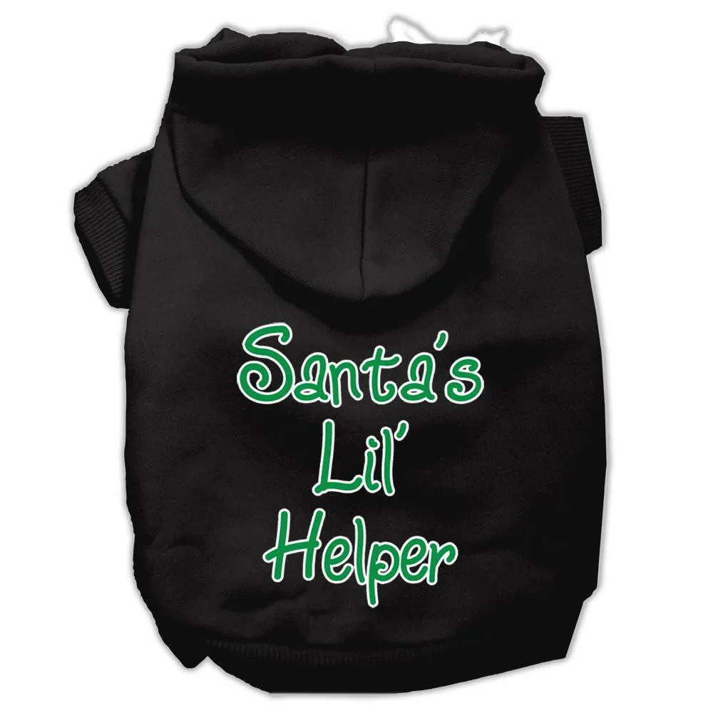 Santa's Lil' Helper Screen Print Pet Hoodies Black Size XXL (18)