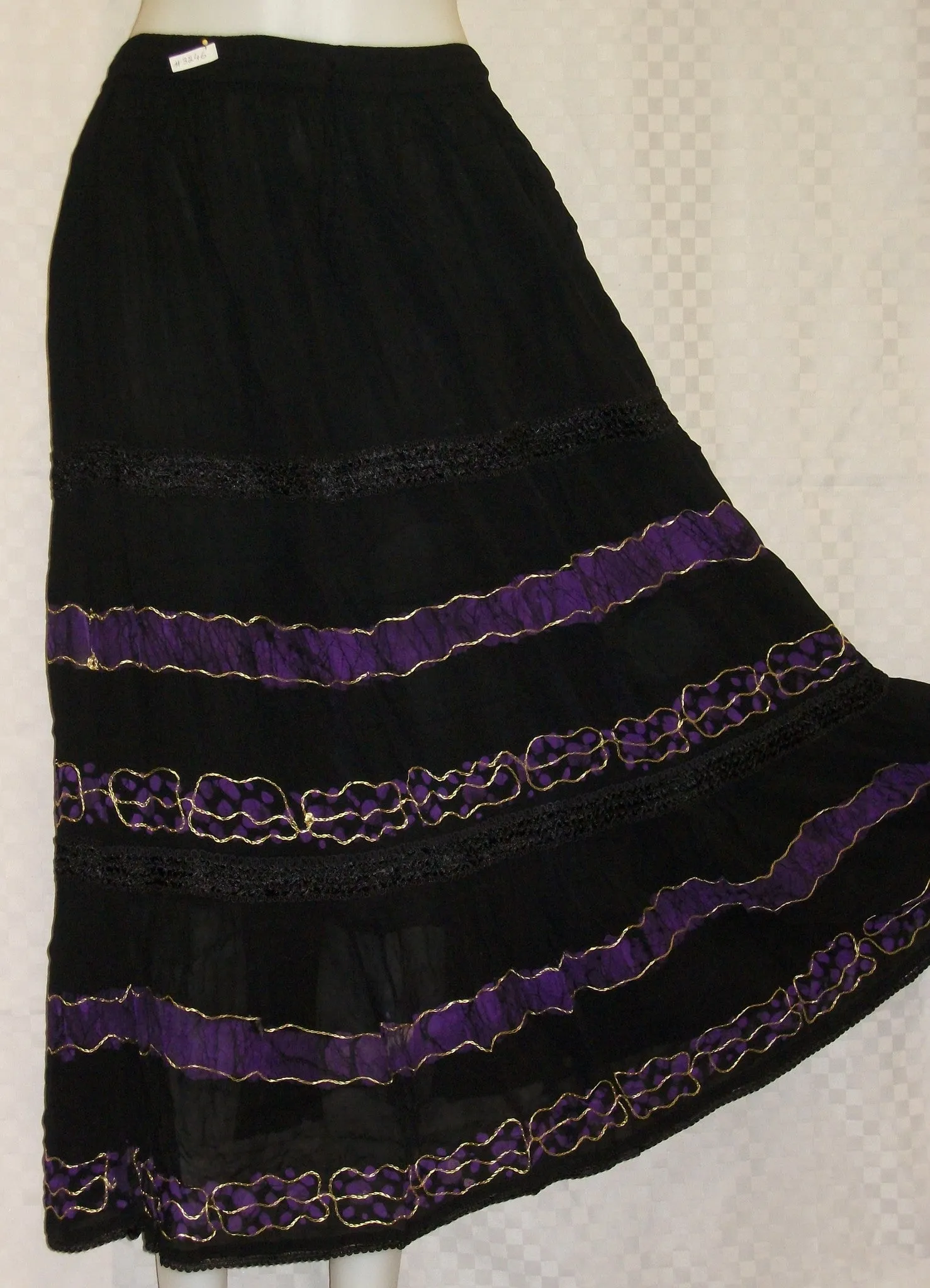 Skirt 3246 Black Georgette Skirt