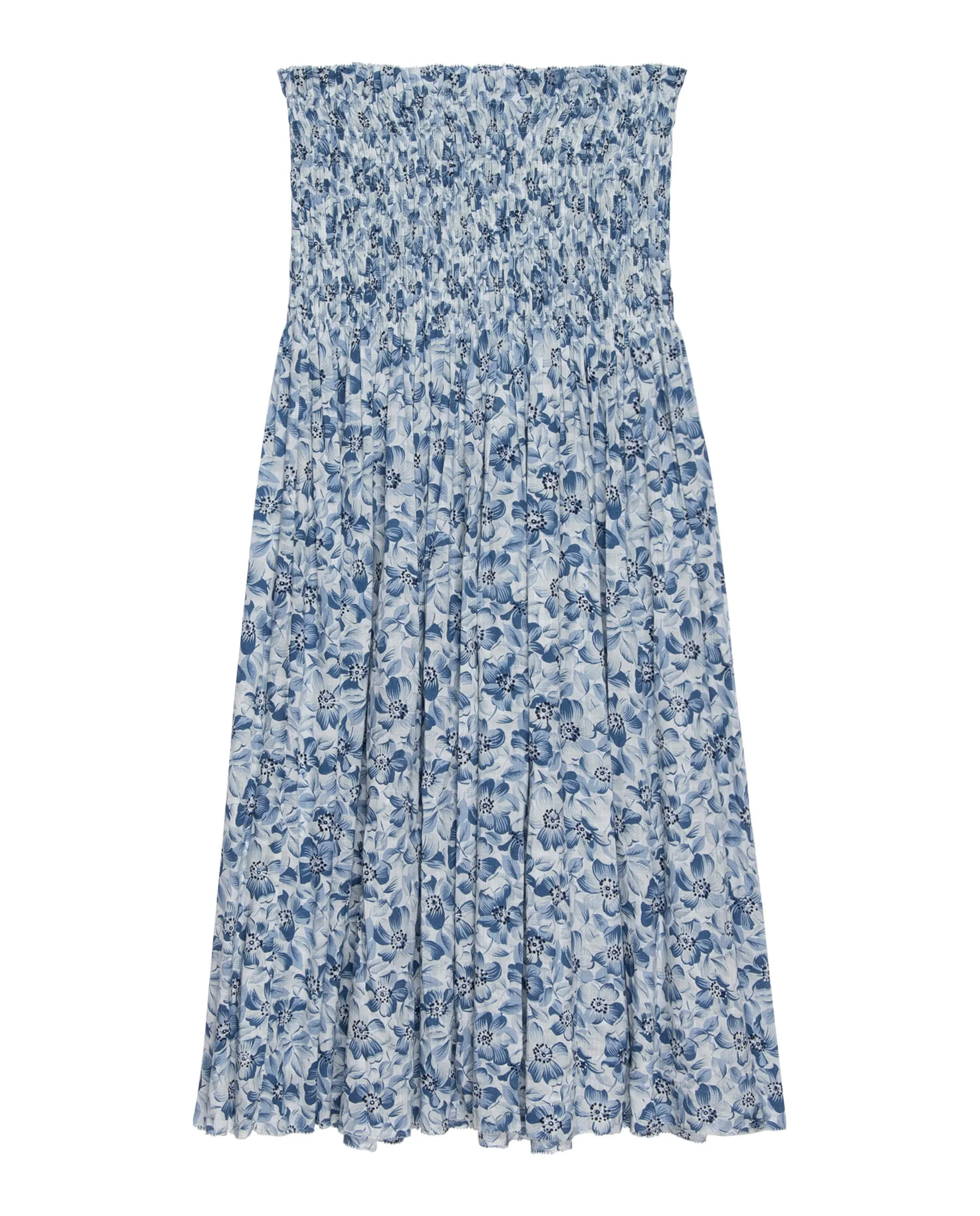 The Knoll Skirt. -- Light Sky Pressed Floral Print