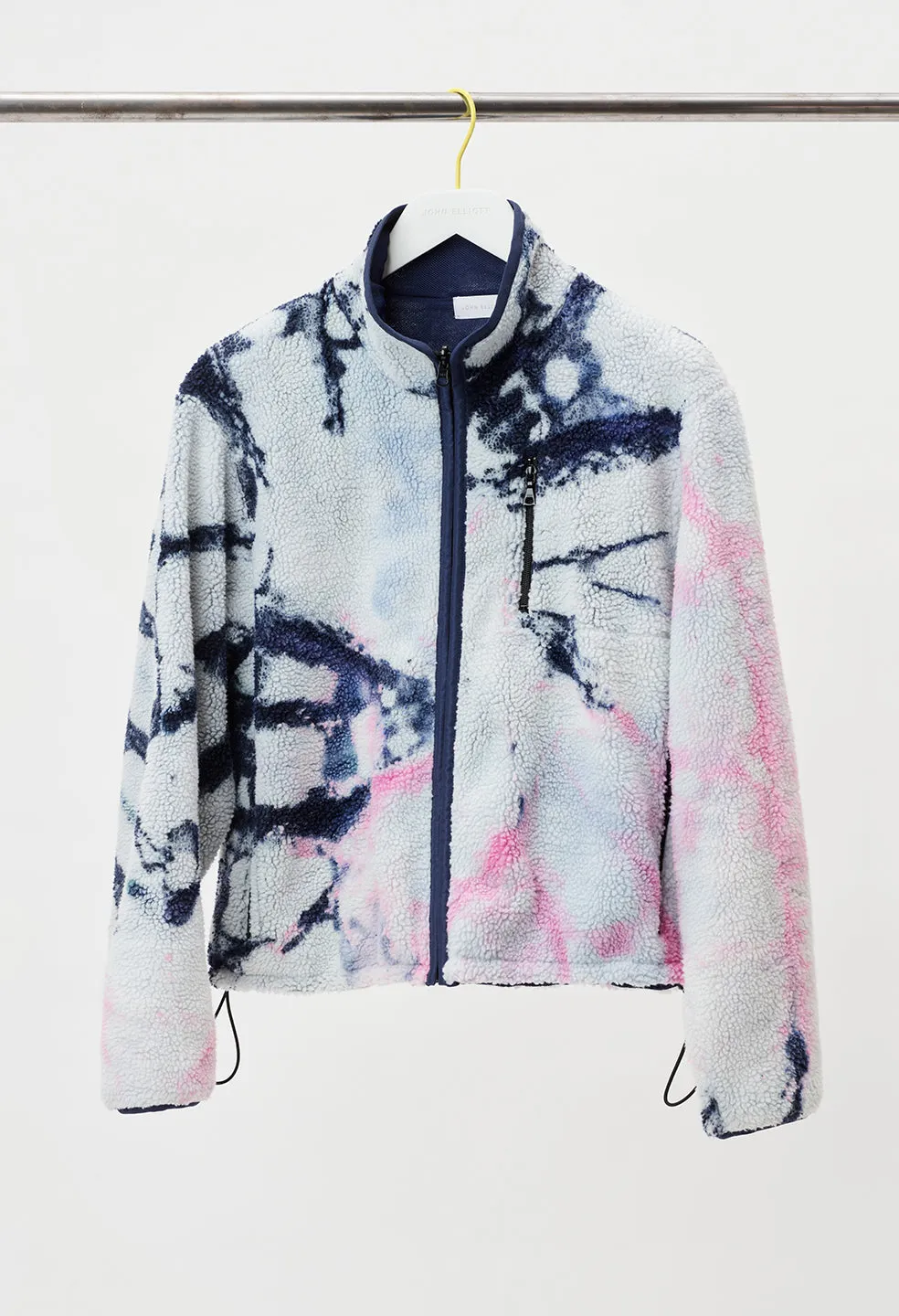 Tie Dye Polar Fleece Zip Up / Pink X Navy